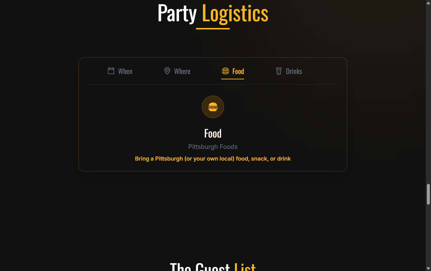 Party Logistics