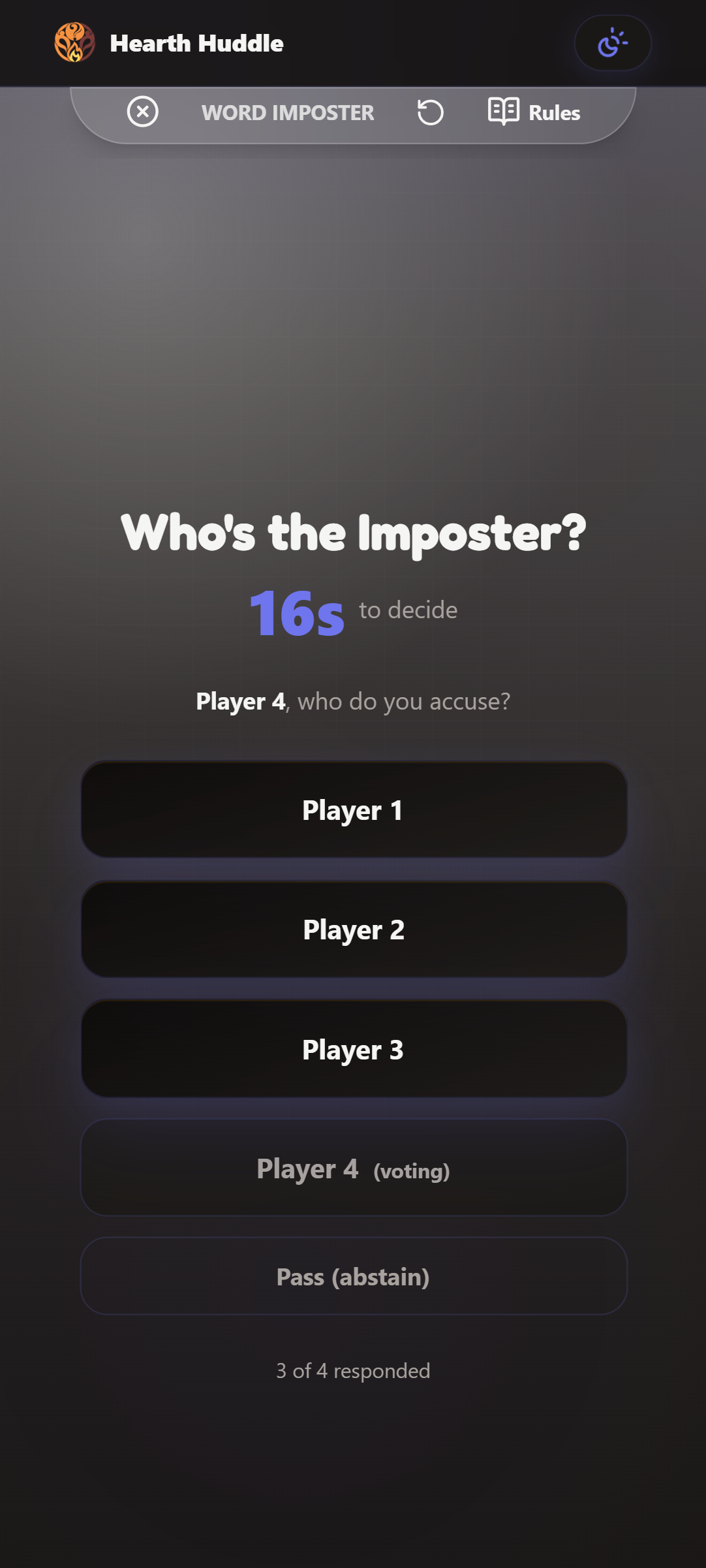 Accusation Screen