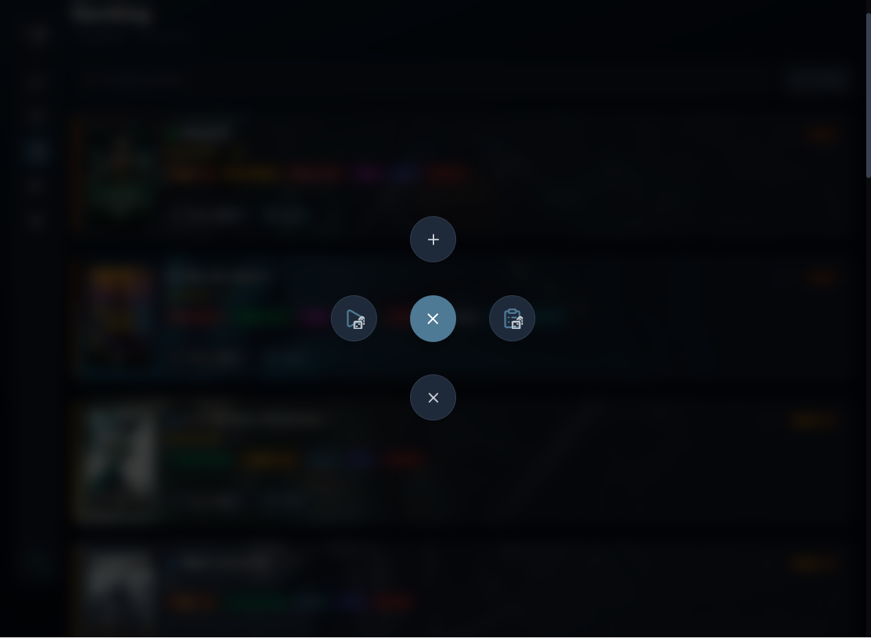 FAB Options (Add, Random Backlog, Close, Random Playing)