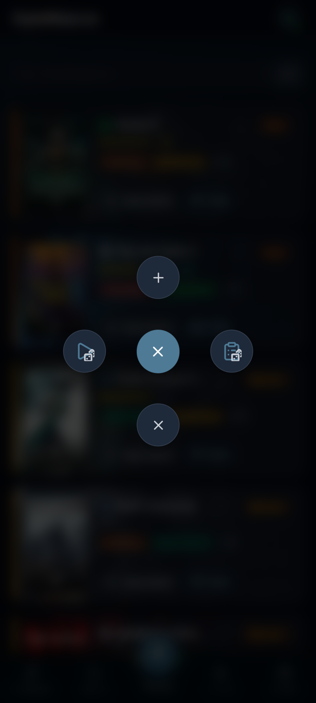 FAB Options (Add, Random Backlog, Close, Random Playing)