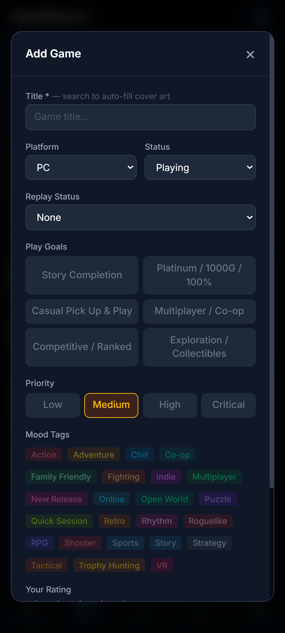 Adding a Game